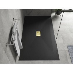 Mexen Hugo   SMC cadita  180 x 100 cm,  negru ,  capace auriu - 42701018-G