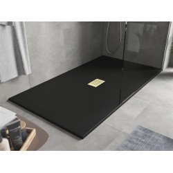 Mexen Hugo   SMC cadita  180 x 100 cm,  negru ,  capace auriu - 42701018-G