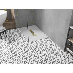 Mexen Toro   SMC cadita  110 x 80 cm, alb ,  capace auriu - 43108011-G Cadita dus 0 Mexen