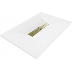 Mexen Toro   SMC cadita  110 x 80 cm, alb ,  capace auriu - 43108011-G Cadita dus 0 Mexen