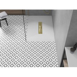 Mexen Toro   SMC cadita  100 x 90 cm, alb ,  capace auriu - 43109010-G