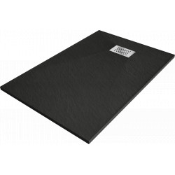 Mexen Hugo   SMC cadita  100 x 90 cm,  negru ,  capace inox - 42709010-X Cadita dus 0 Mexen