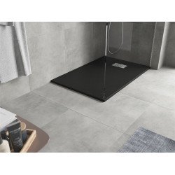 Mexen Hugo   SMC cadita  100 x 90 cm,  negru ,  capace inox - 42709010-X