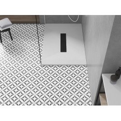 Mexen Toro   SMC cadita  100 x 90 cm, alb ,  capace negru - 43109010-B