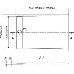 Mexen Amon   SMC cadita  120 x 90 cm,  negru  - 4F709012
